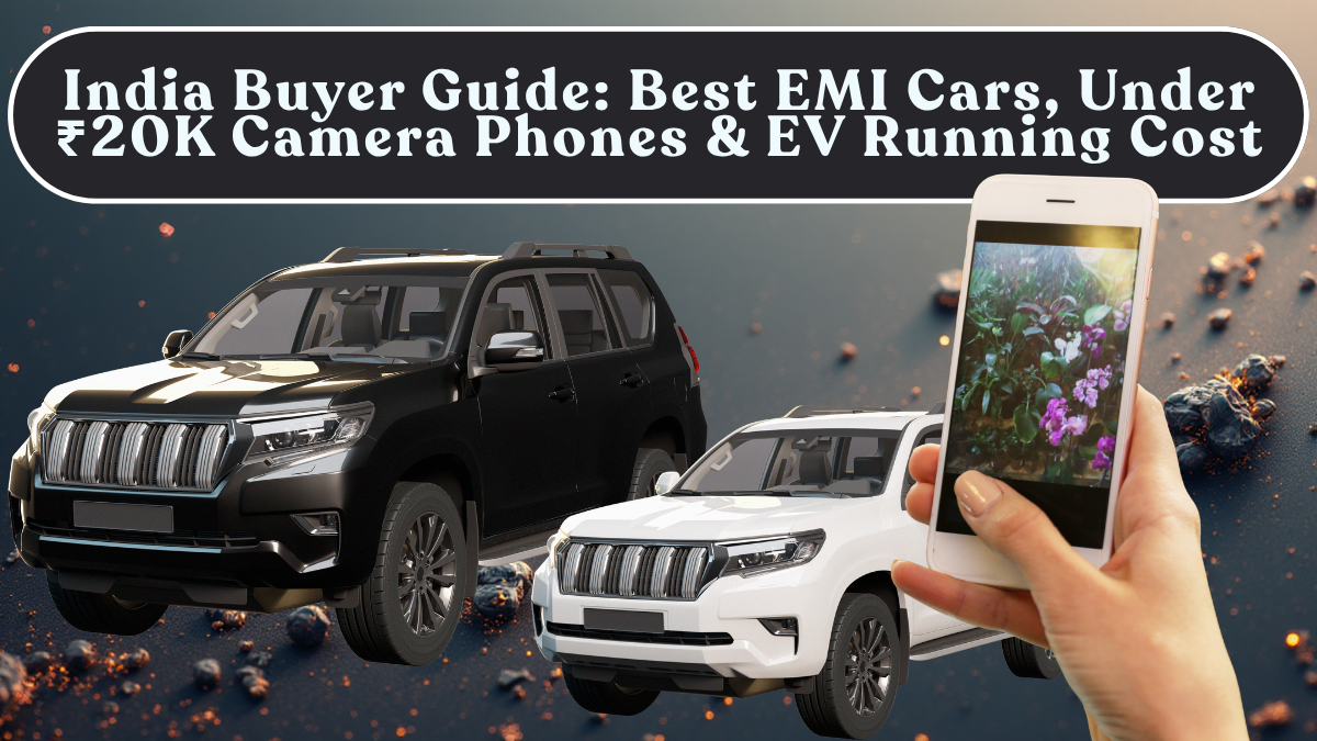India Buyer Guide: Best EMI Cars, Under-₹20K Camera Phones & Daily EV Running Cost
