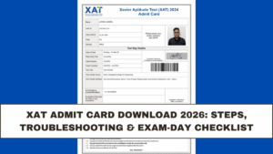 XAT Admit Card Download 2026: Steps, Troubleshooting & Exam-Day Checklist