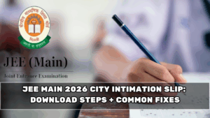 JEE Main 2026 City Intimation Slip: Download Steps + Common Fixes