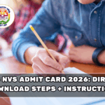 KVS NVS Admit Card 2026: Direct Download Steps + Instructions