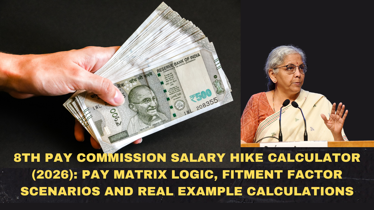 8th Pay Commission Salary Hike Calculator (2026): Pay Matrix Logic, Fitment Factor Scenarios and Real Example Calculations